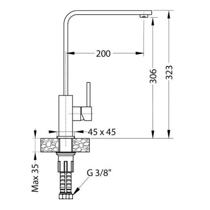 ALVEUS 1136742 - Torneira para lava-loiça AFRA 32,3 cm granito/preto