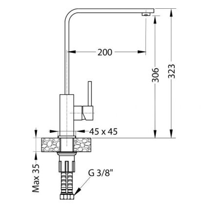 ALVEUS 1136743 - Torneira para lava-loiça AFRA 32,3 cm granito/bege