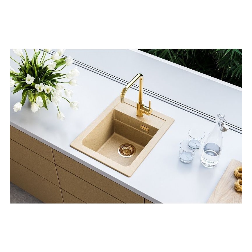 ALVEUS 1139769 - Lava-loiça de cozinha ATROX 50x40 cm granito/bege