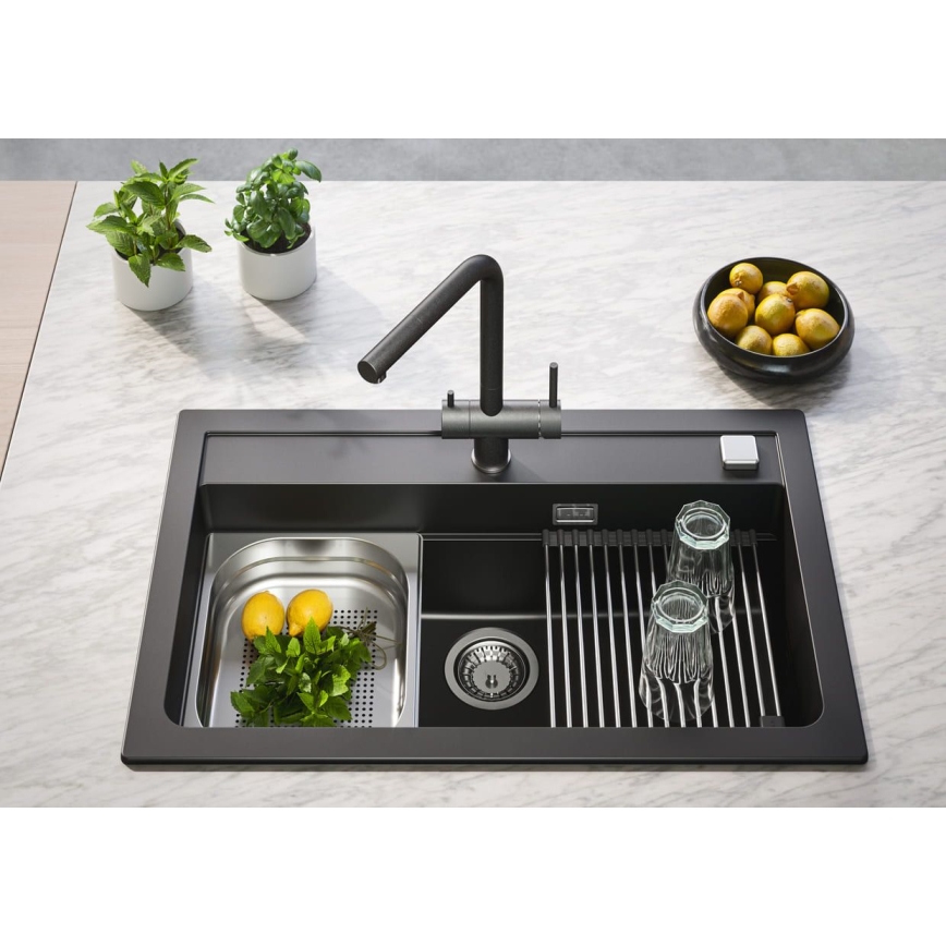 ALVEUS 1139808 - Torneira para lava-loiça AGUILA 33,3 cm granito/preto