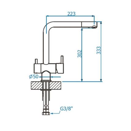 ALVEUS 1139808 - Torneira para lava-loiça AGUILA 33,3 cm granito/preto