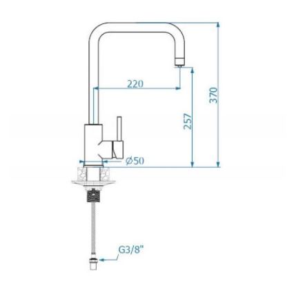 ALVEUS 1139812 - Torneira para lava-loiça DUAL 37 cm granito/preto