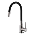 ALVEUS 1144432 - Torneira de cozinha com bico flexível MINTAS 34 cm aço inoxidável/preto
