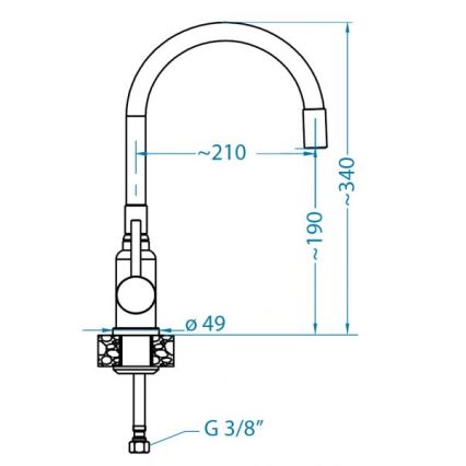 ALVEUS 1144433 - Torneira para lava-loiça com braço flexível MINTAS 34 cm latão/mate preto