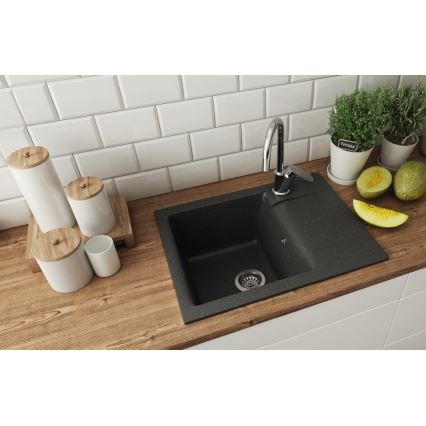 ALVEUS 1149116 - Lava-loiça de cozinha GEM 59x50 cm granito/preto