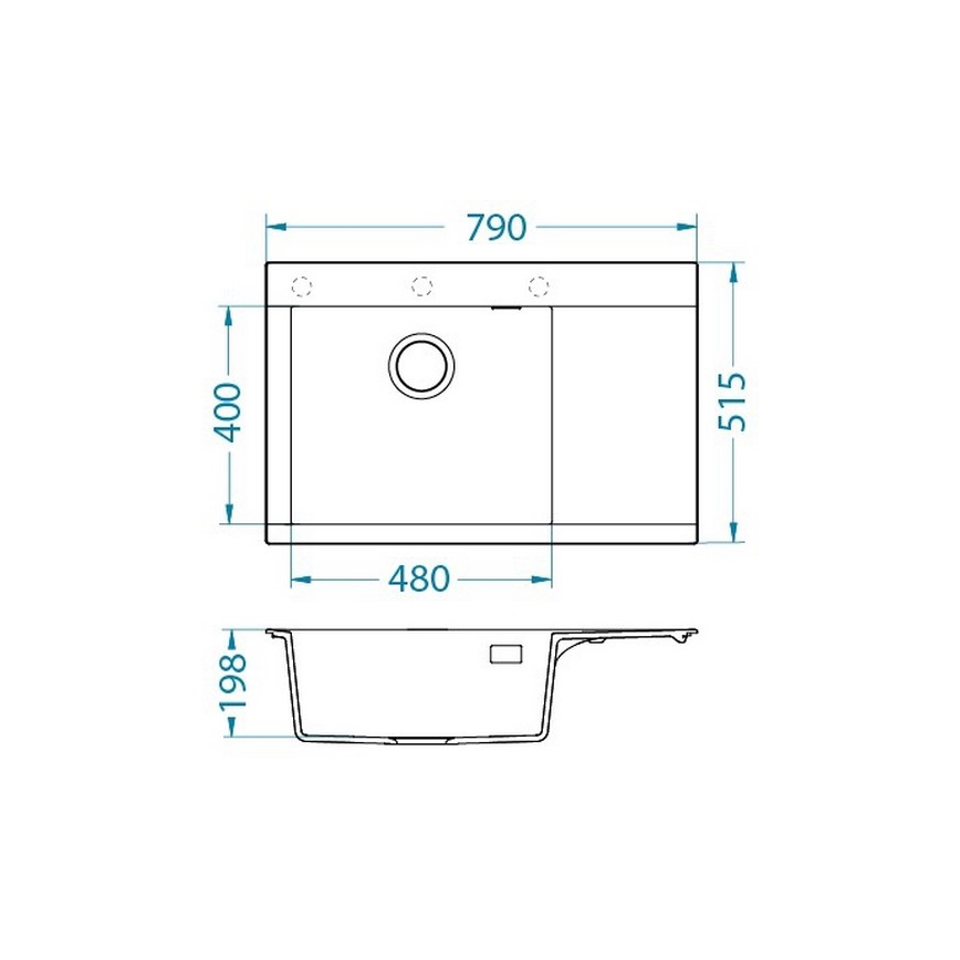ALVEUS 1149302 - Cuba de cozinha PURE 79 x 51,5 cm granito/castanho