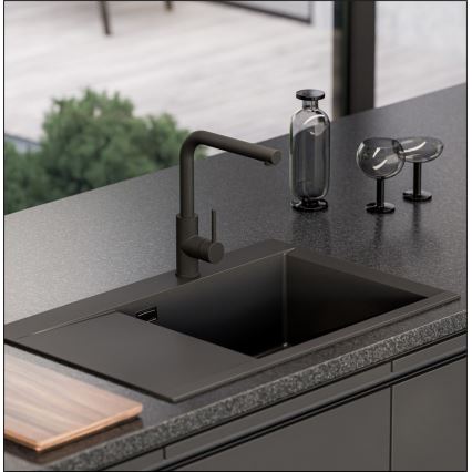 ALVEUS 1149504 - Tina de cozinha PURE 79x51,5 cm compósito de granito/preto
