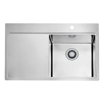 ALVEUS 1149516 - Cuba de cozinha PURE 79x52,5 cm acetinada, com cuba à direita + sifão com fecho rápido