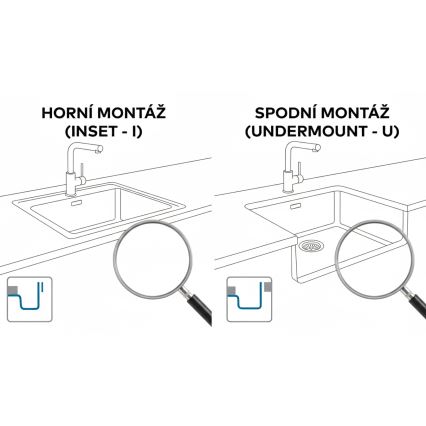 ALVEUS 1150051 - Cuba de cozinha OMNI 55x45 cm granito/branco