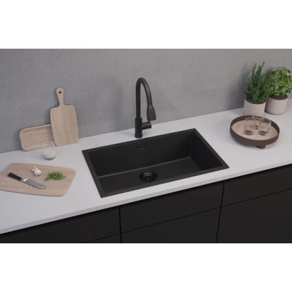 ALVEUS 1150064 - Pia de cozinha OMNI 75x45 cm granito/preto