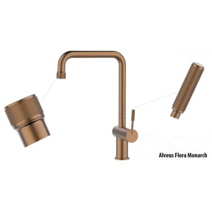 ALVEUS 1150763 - Torneira para lava-loiça FLORA 34,8 cm aço inoxidável/cobre