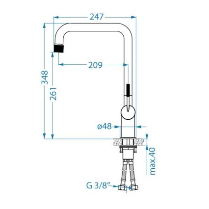 ALVEUS 1150764 - Torneira para lava-loiça FLORA 34,8 cm aço inoxidável/bronze
