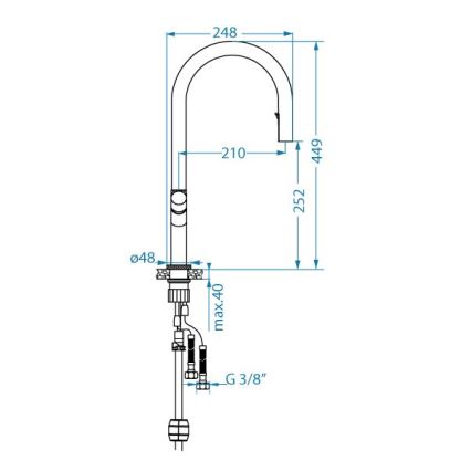 ALVEUS 1150779 - Torneira para lava-loiça SWAN 44,9 cm aço inoxidável/bronze