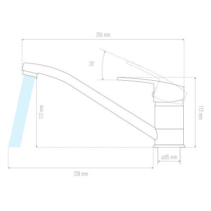 ALVEUS 1150800 - Torneira de cozinha CLARA 13,5 cm granito/preto