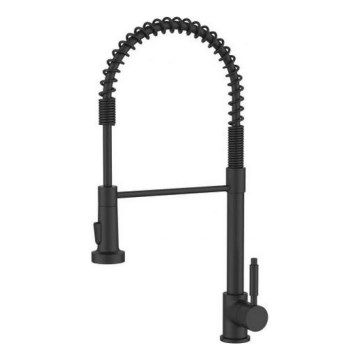 ALVEUS 1150887 - Torneira de cozinha com bica flexível e chuveirinho URBAN 47,1 cm preta