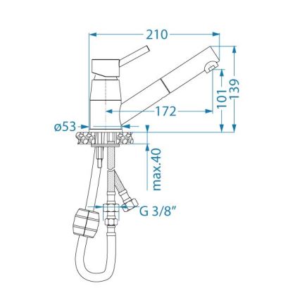 ALVEUS 1150888 - Torneira de lavatório com pulverizador extensível NANO 13,9 cm cromado brilhante