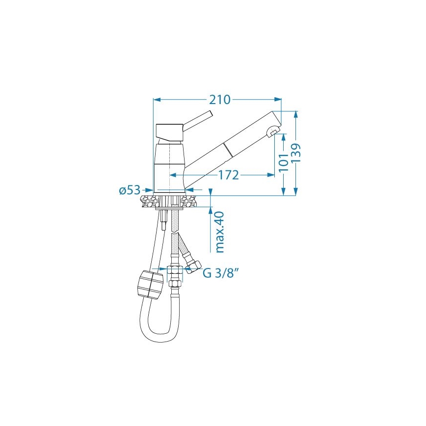 ALVEUS 1150888 - Torneira de lavatório com pulverizador extensível NANO 13,9 cm cromado brilhante