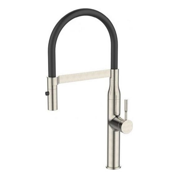 ALVEUS 1150892 - Torneira de cozinha com bica flexível e chuveirinho MIRAGE 49,5 cm satin