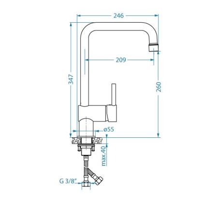 ALVEUS 1150925 - Torneira para lava-loiça STELLA 34,7 cm preto