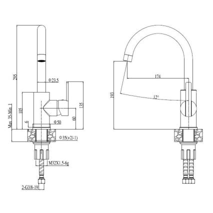 ALVEUS SET0026 - Lava-loiças LINE 79x50 cm + Misturador para lava-loiças TONIA 29,5 cm cromado acetinado/brilhante