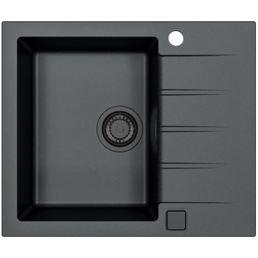 ALVEUS SETA23230 - Cuba de cozinha CADIT 59x50 cm + misturadora de cozinha com bico flexível MINTAS 34 cm granito/preto mate