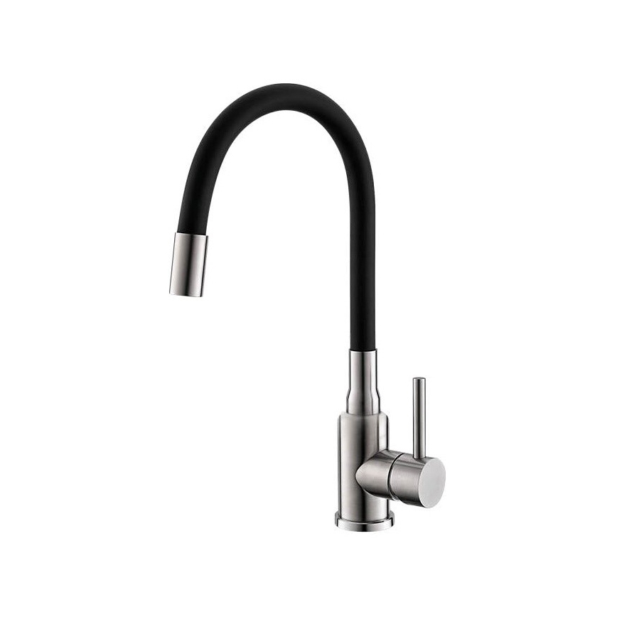 ALVEUS SETA24019 - Cuba de cozinha CLASSIC 80x60 cm + misturadora de cozinha com braço flexível MINTAS 34 cm inox/preto