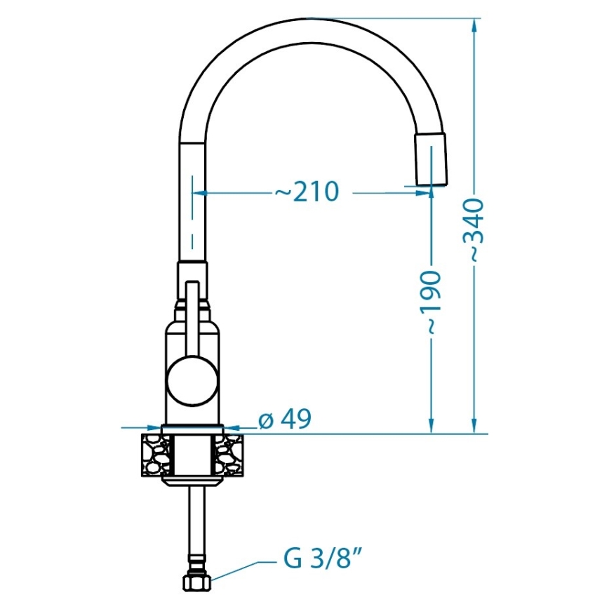 ALVEUS SETA24019 - Cuba de cozinha CLASSIC 80x60 cm + misturadora de cozinha com braço flexível MINTAS 34 cm inox/preto