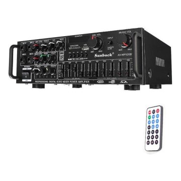 Amplificador com equalizador e leitor de MP3 + comando à distância