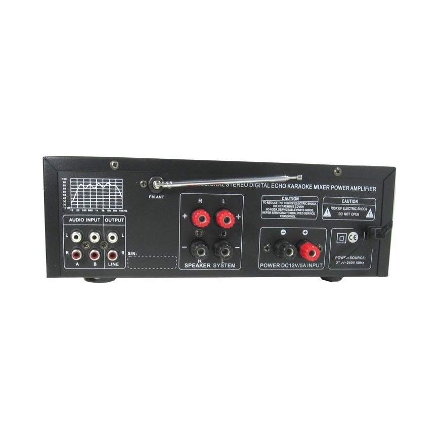 Amplificador com equalizador e leitor de MP3 + comando à distância