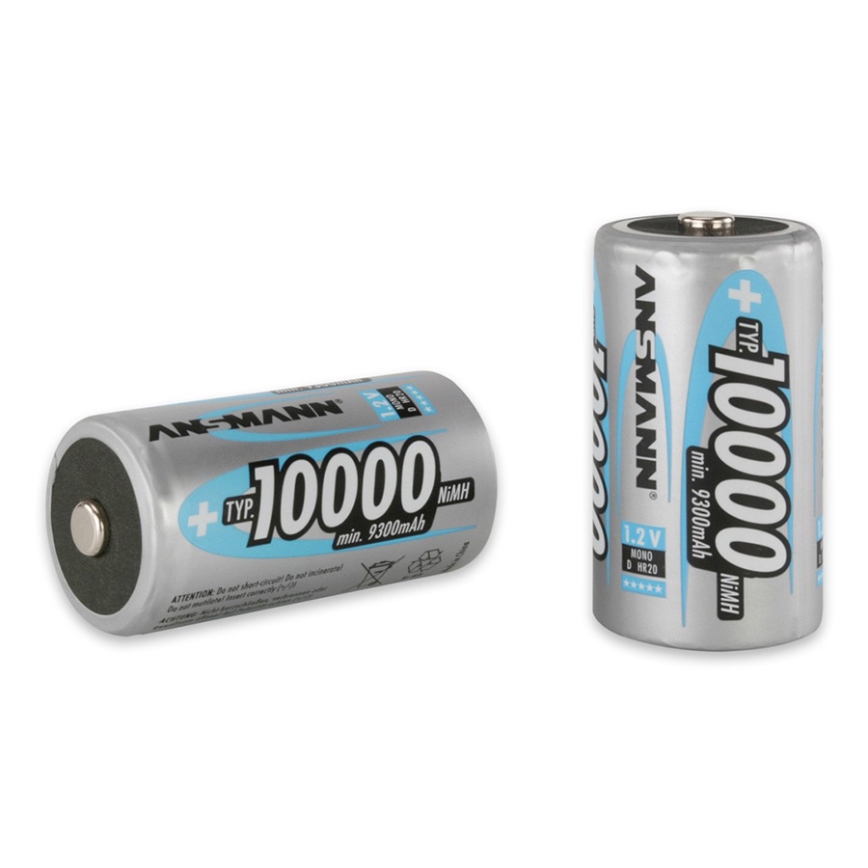 Ansmann 06549 Mono D - 2pcs pilhas recarregáveis D NiMH/1,2V/1000mAh