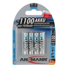 Ansmann 07521 Micro AAA - 4pcs pilhas recarregáveis AAA NiMH1.2V/1050mAh