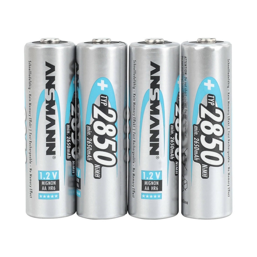 Ansmann 07522 Mignon AA - 4pcs pilhas recarregáveis NiMH/1.2V/2850mAh
