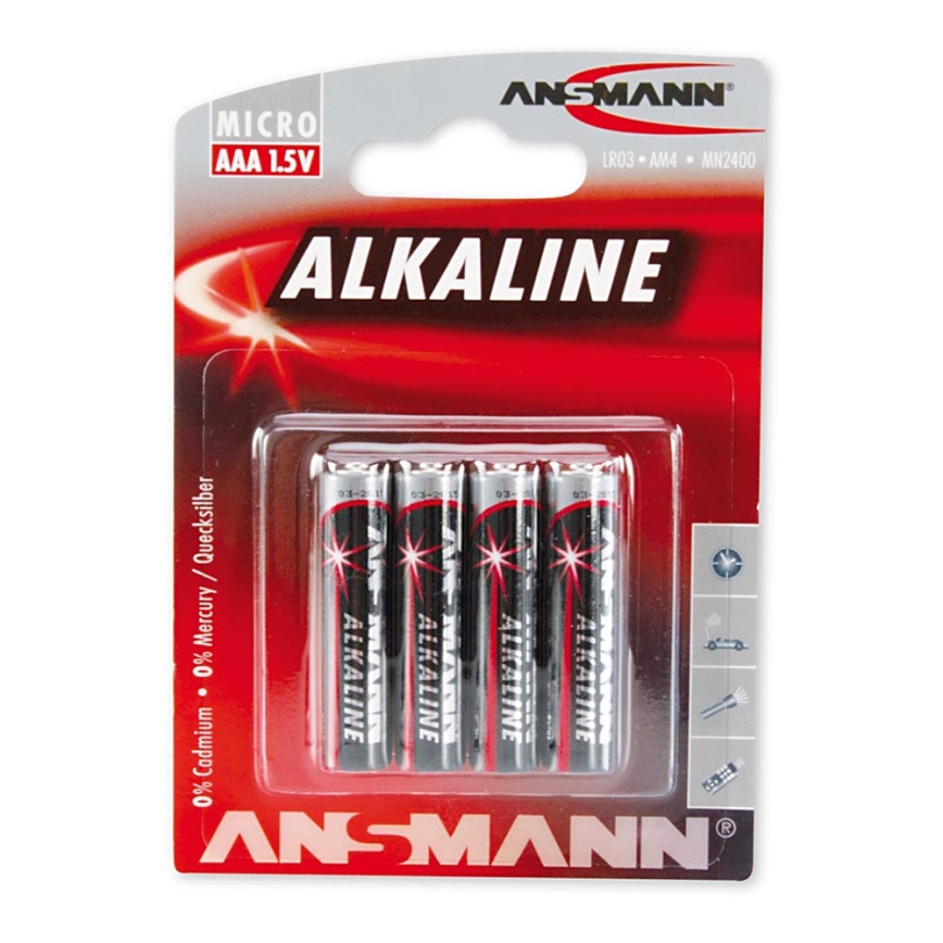 Ansmann 09630 LR03 AAA VERMELHO - pilha alcalina de 4pcs 1.5V