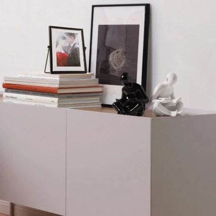 Aparador de livros 17,5x13x14 cm preto/branco