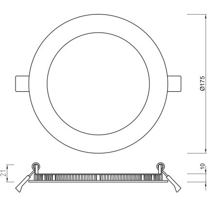 APLED - Foco de encastrar de casa de banho LED RONDO LED/12W/230V IP41 180 mm