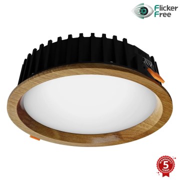 APLED - Foco de encastrar LED RONDO WOODLINE LED/12W/230V 3000K diâmetro 20 cm carvalho madeira maciça