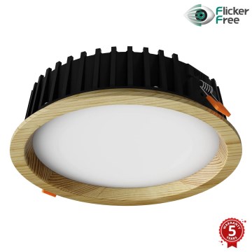 APLED - Foco de encastrar LED RONDO WOODLINE LED/12W/230V 3000K diâmetro 20 cm pinho madeira maciça