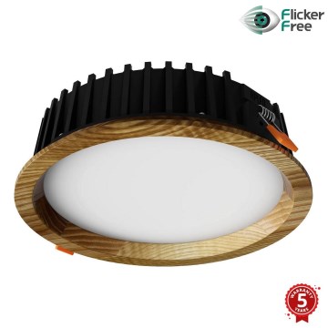 APLED - Foco de encastrar LED RONDO WOODLINE LED/12W/230V 4000K diâmetro 20 cm cinza madeira maciça
