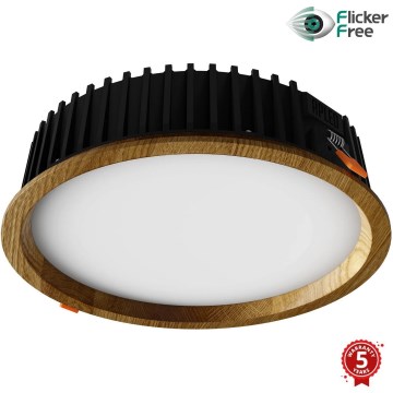 APLED - Foco de encastrar LED RONDO WOODLINE LED/18W/230V 4000K diâmetro 26 cm carvalho madeira maciça