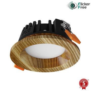 APLED - Foco de encastrar LED RONDO WOODLINE LED/3W/230V 3000K diâmetro 9 cm cinza madeira maciça
