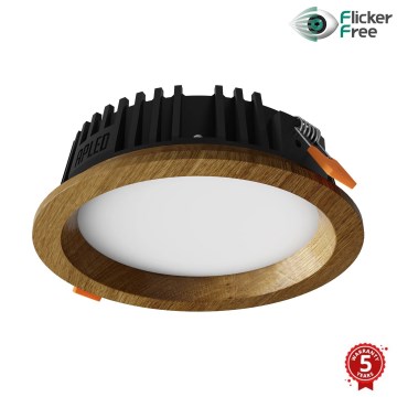 APLED - Foco de encastrar LED RONDO WOODLINE LED/6W/230V 3000K diâmetro 15 cm carvalho madeira maciça