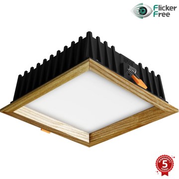 APLED - Foco de encastrar LED SQUARE WOODLINE LED/12W/230V 4000K 17x17 cm cinza madeira maciça