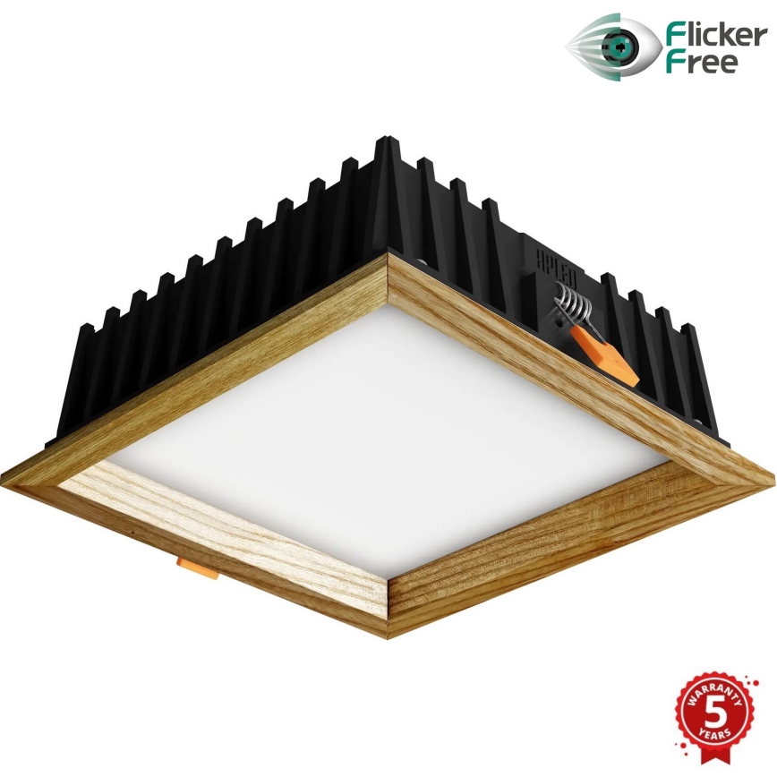APLED - Foco de encastrar LED SQUARE WOODLINE LED/12W/230V 4000K 17x17 cm cinza madeira maciça