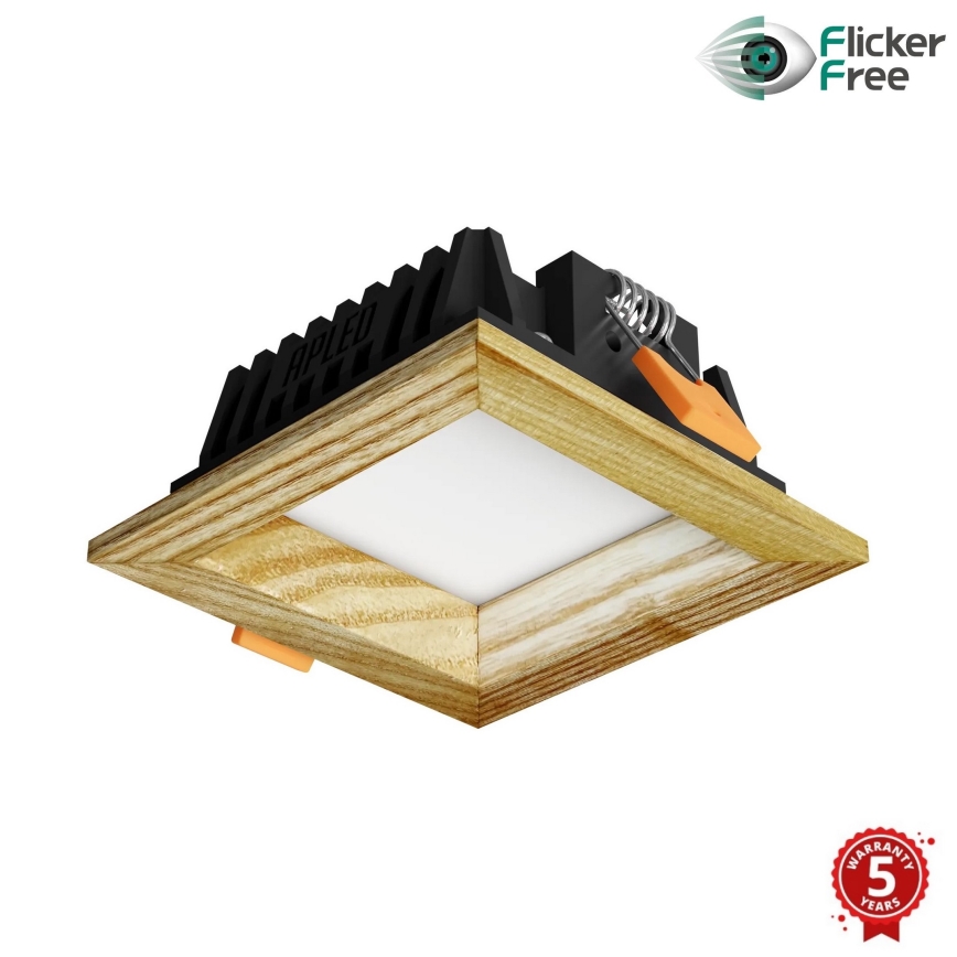 APLED - Foco de encastrar LED SQUARE WOODLINE LED/3W/230V 3000K 9x9 cm cinza madeira maciça