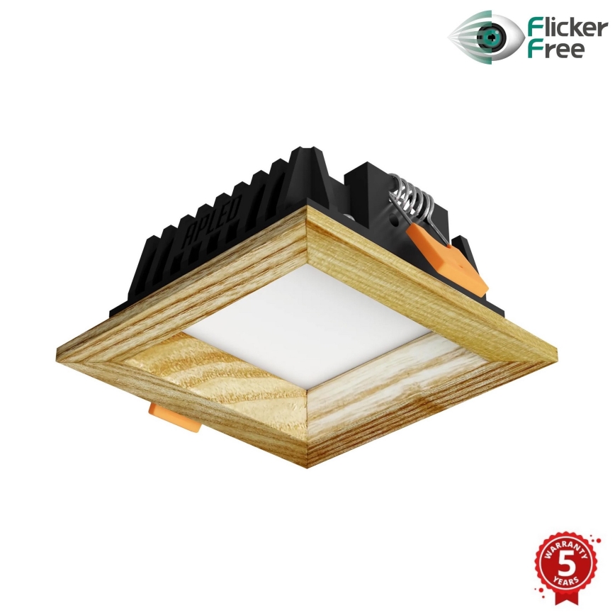 APLED - Foco de encastrar LED SQUARE WOODLINE LED/3W/230V 4000K 9x9 cm cinza madeira maciça