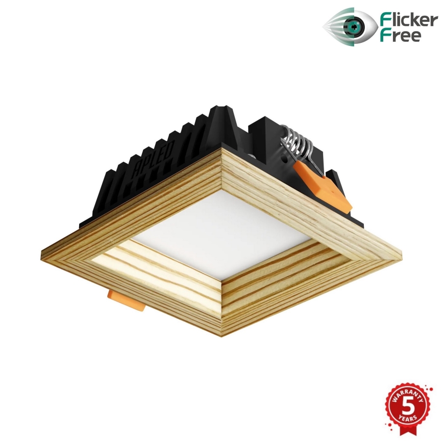 APLED - Foco de encastrar LED SQUARE WOODLINE LED/3W/230V 4000K 9x9 cm pinho madeira maciça