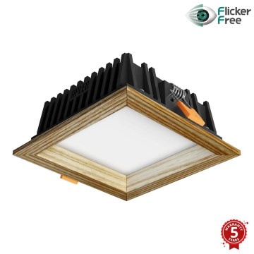 APLED - Foco de encastrar LED SQUARE WOODLINE LED/6W/230V 3000K 12x12 cm cinza madeira maciça