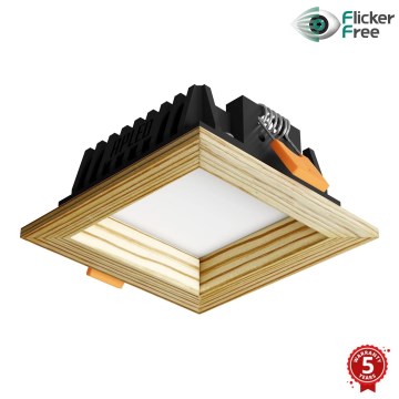 APLED - Foco de encastrar LED SQUARE WOODLINE LED/6W/230V 3000K 12x12 cm pinho madeira maciça