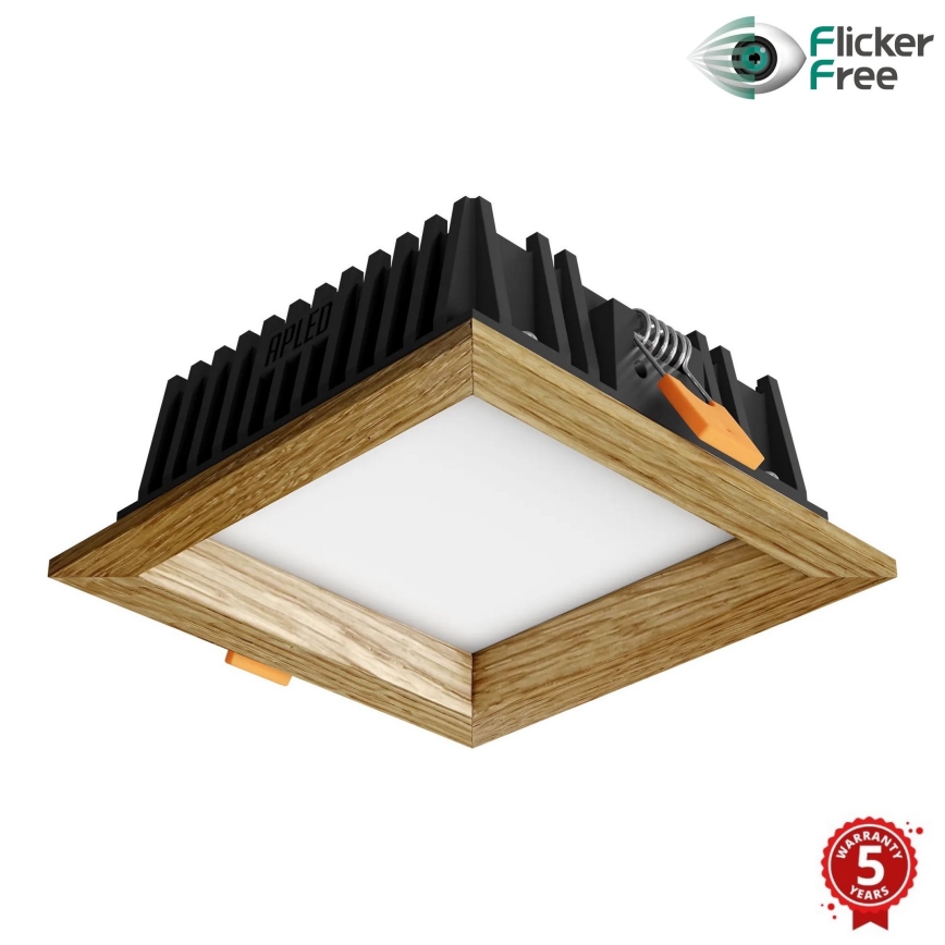 APLED - Foco de encastrar LED SQUARE WOODLINE LED/6W/230V 4000K 12x12 cm carvalho madeira maciça