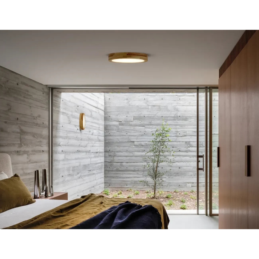 APLED - Iluminação de teto LED RONDO LED/24W/230V d. 30 cm madeira